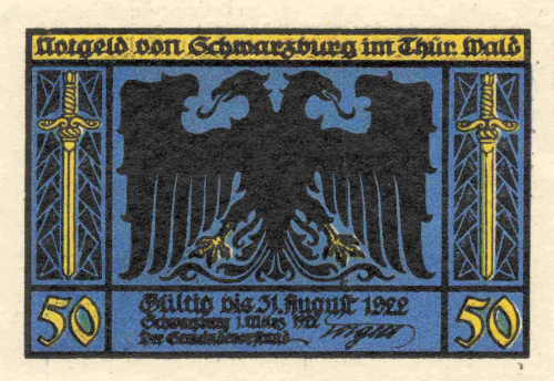 Schwarzburg Thüringer Notgeldschein 1922