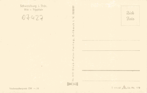 Schwarzburg Thüringer Wald * 1957