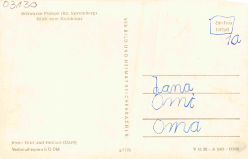 03133 Schwarze Pumpe Spremberg Kombinat * 1962
