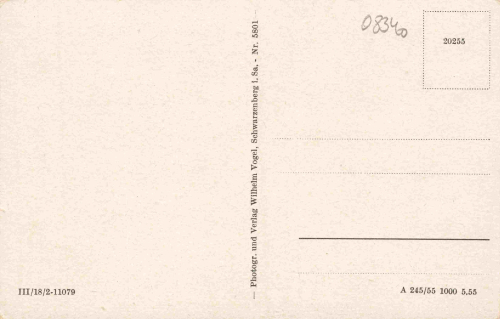 Schwarzenberg Erzgebirge Waldgaststätte Köhlerhütte * 1955