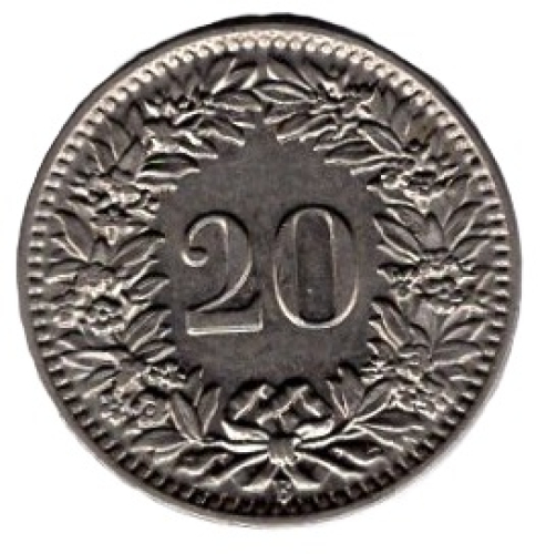 Schweiz 20 Rappen 1926 B Kopf der Helvetia