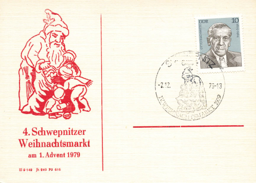 01936 Schwepnitz 4. Weihnachtsmarkt Sonderstempel 1979