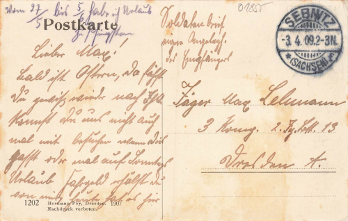 01855 Sebnitz in Sachsen o 1909