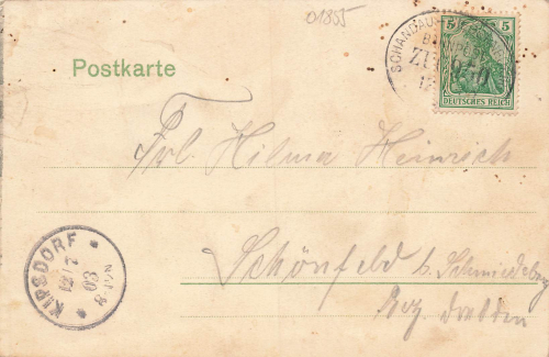 01855 Sebnitz in Sachsen Bahnpost Schandau-Niederneukirch Zug 950 o 1903