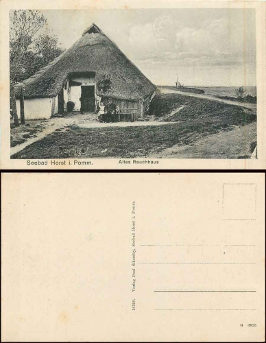 Seebad Horst Pommern Kreis Greifenberg Altes Rauchhaus * ca. 1925