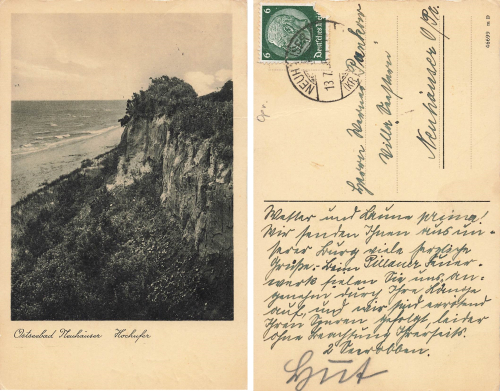 SSeebad Neuhäuser Ostpreussen Hochufer Metschnikowo o 13.7.1935