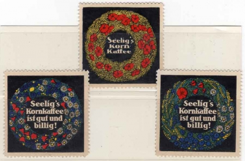 Seeligs grain coffee 3 advertising vignettes around 1917