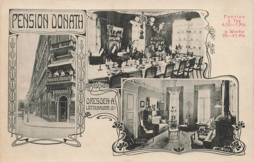 Seevorstadt Dresden Luettichaustrasse 13 (Hans Dankner Strasse) Pension Donath * um 1910