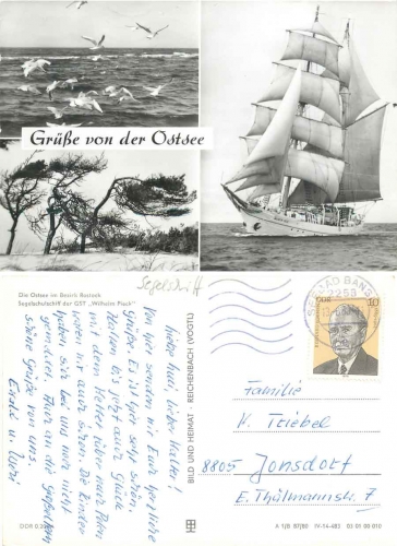 Segelschulschiff der GST "Wilhelm Pieck" o 13.6.1980