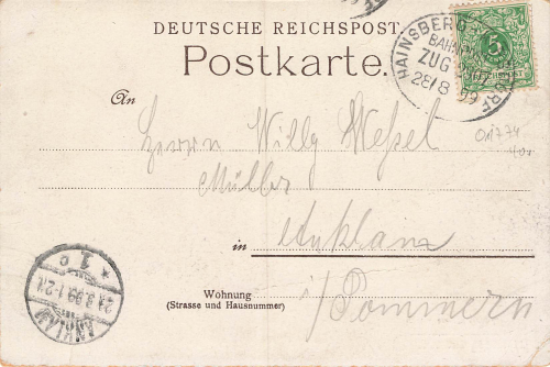 01744 Seifersdorf Dippoldiswalde Restaurant Stop Railway Post Haisberg-Kispdorf Train 2907 o 1899