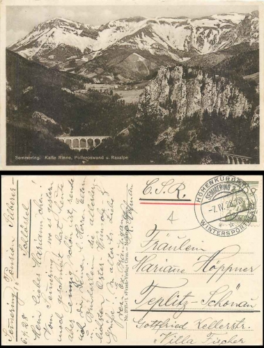Semmering, Kalte Rinne Polleroswand und Raxalpe o 7.4.1928