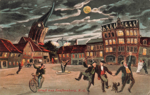 01968 Senftenberg Market Drunkenness o 1927