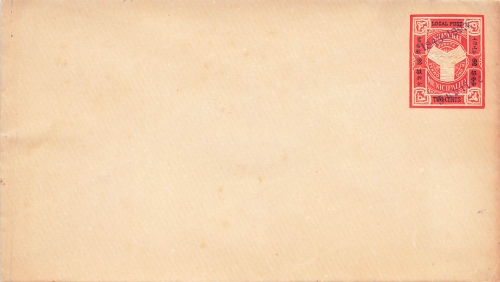 Shanghai Local Post two cents postal stationery envelope 1893
