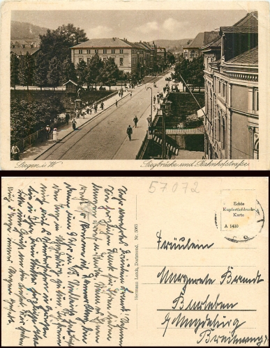 Siegen Siegbrucke Bahnhofstrasse o ca. 1930