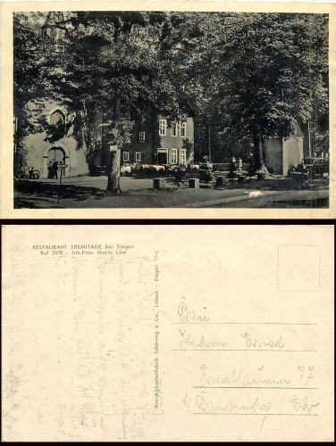 Siegen Restaurant Eremitage gebr. ca. 1940