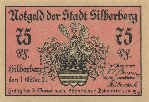 Silberberg Schlesien Notgeldschein Twierdza Srebrnogórska 1921