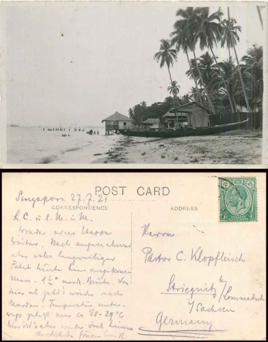Singapore huts on the beach o 07/27/1921