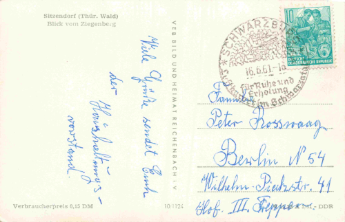 Sitzendorf Thüringer Wald o 1961