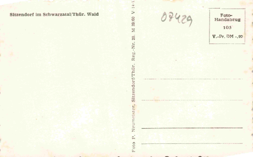 Sitzendorf Thüringer Wald * 1960