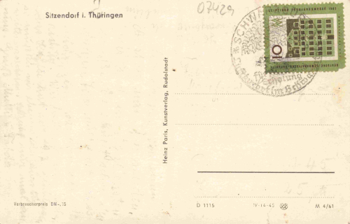 Sitzendorf Thüringer Wald o 1962