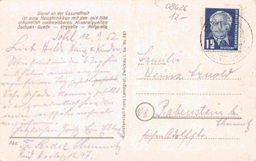 Sohl Vogtland Bad Elster o 1952