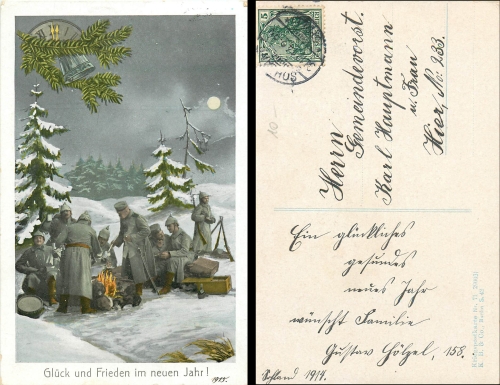 Kriegsweihnacht Deutsche Soldaten o 31.12.1914