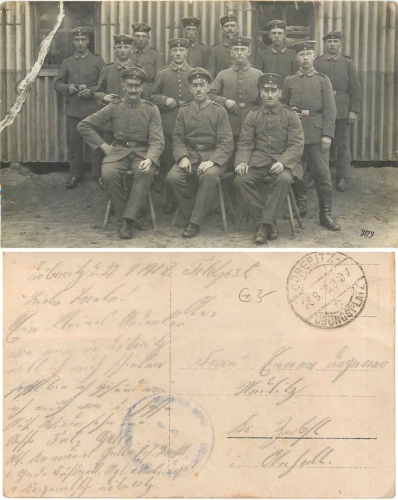 Deutsche  Soldaten Stempel Truppenübungsplatz Döberitz 28.9.1918
