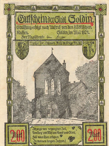 Soldin Myślibórz Neumark emergency bank note 1921