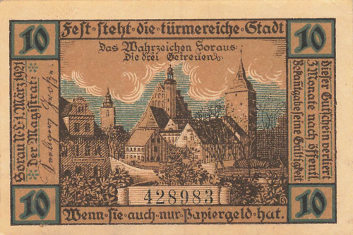Sorau Lower Lusatia Żary emergency bank note 1921