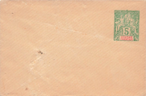 Soudan Francais 5 postal stationery envelope 1894 *