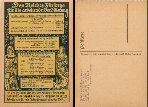 Social insurance 1912 Patriotica WWI of the Reich Welfare ... around 1914