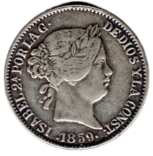 Spanien 20 Reales 1859 Isabella II. 