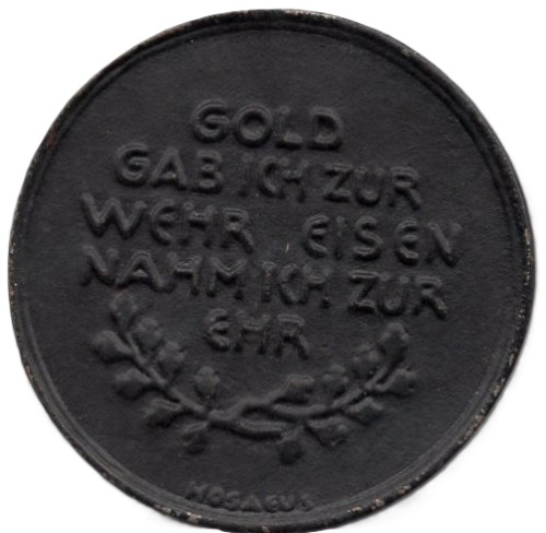 Spendenmedaille IN EISERNER ZEIT 1916