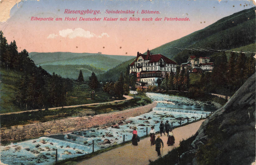 Spindlermühle Hotel Deutscher Kaiser Riesengebirge Böhmen Špindlerův Mlýn und Krkonoše o 1920