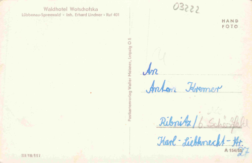 Wotschofska Spreewald Waldhotel * 1955