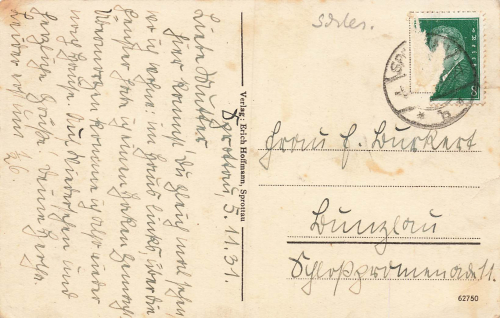 Sprottau Hampelbergstrasse Schlesien Szprotawa  o 1931