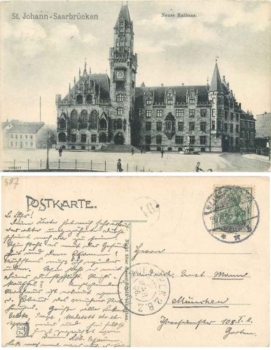 St. Johann Saarbrucken Rathaus o 26.3.1906