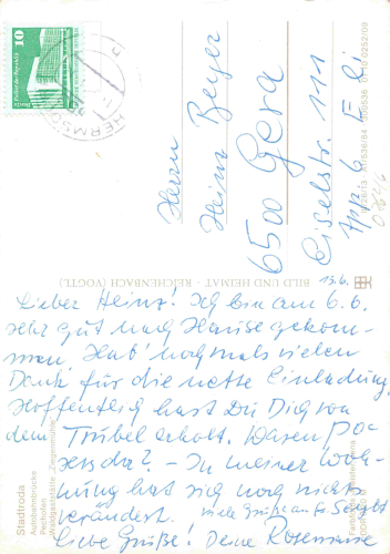 07646 Stadtroda Thueringen Ziegenmühle Zeitzgrund o 1984