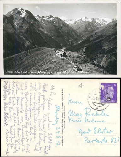 Starkenburger-Hütte Neustift im Stubaital  o 24.8.1942