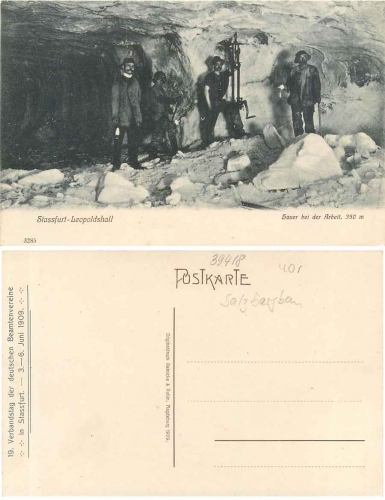 39418 Stassfurt Leopoldshall Salt mining Hauer at work * ca. 1909
