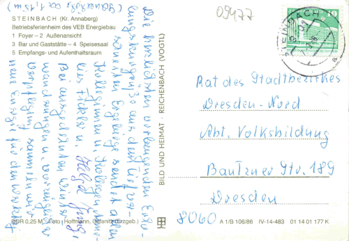 Steinbach Erzgebirge Betriebsferienheim VEB Energiebau o 1988