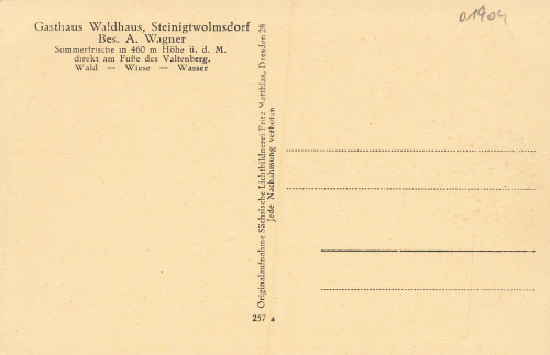 01904 Steinigtwolmsdorf Lausitz Gasthaus Waldhaus * um 1930