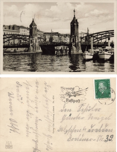 Stettin Pommern Baumbruecke Szczecin o 1930