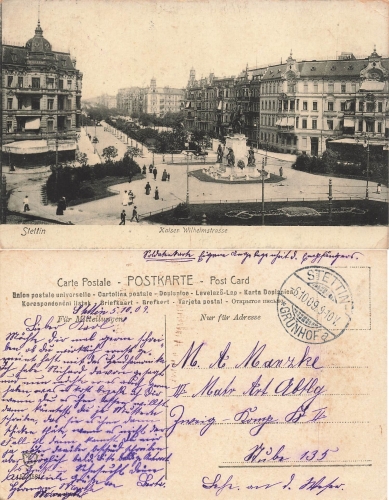 Stettin Pommern Kaiser Wilhelm Strasse Szczecin o 1909