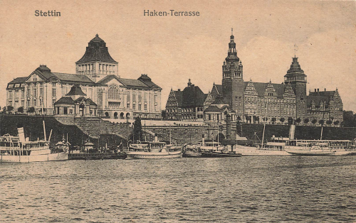 Stettin Hakenterrasse Pommern Szczecin o 1918