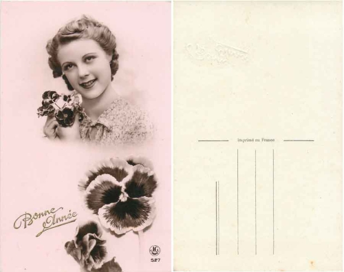 Stiefmütterchen Neujahreskarte, * ca. 1930