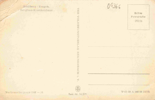 09366 Stollberg Erzgebirge Krankenhaus * 1956