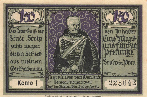 Stolp Pomerania Slupsk emergency banknote circa 1921