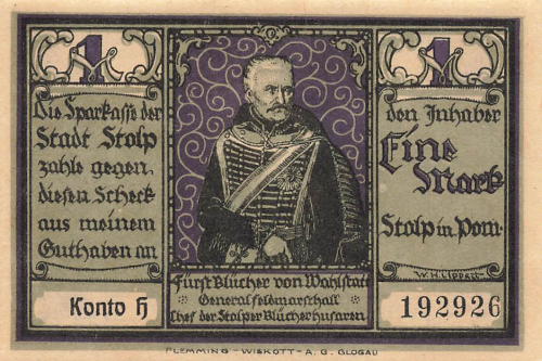 Stolp Pomerania Slupsk emergency banknote circa 1921