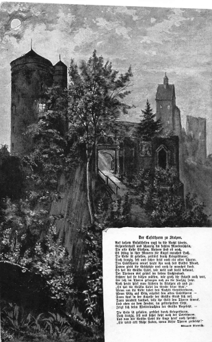 01833 Stolpen Saxony Castle The Cosel Tower Poem by Eduard Dietrich * around 1930